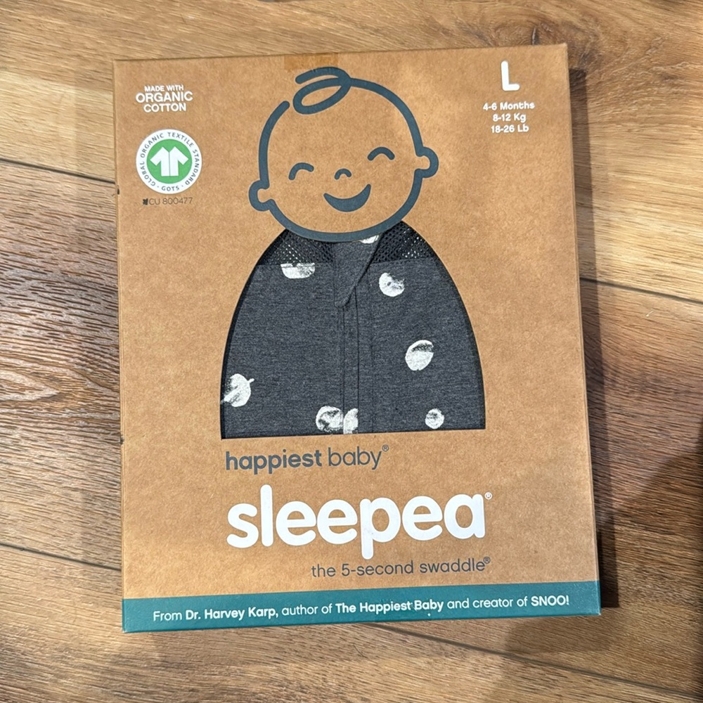 NIB Happiest baby Sleepea swaddle L